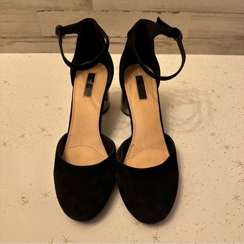 TOP SHOP Maryjane Silver Block Heel